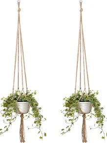 1 Móc Treo Vật Có Vải Boho Tua Rua Chi Tiết Giỏ Treo Dụng Cụ Bào Cho Trong Nhà & Ngoài Trời - màu nâu - Xem 4
