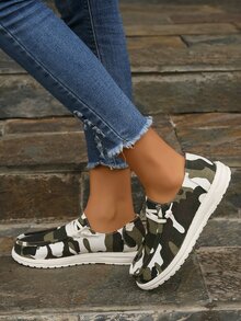 女士繫帶迷彩圖案休閒運動戶外帆布鞋 - 彩色 - 查看 6