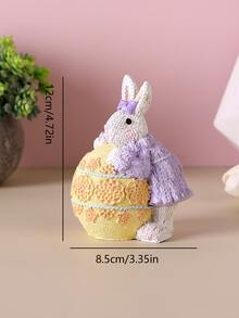 1pc Polyresin trang trí thủ công, phim hoạt hình dễ thương thỏ & trứng thiết kế đồ trang trí cho nhà lễ Phục sinh - Nhiều màu - Xem 4
