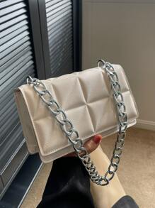 Fashionable,Minimalist,Casual,Mini Quilted Chain Strap Flap Square Bag For Girl, Teen Girls