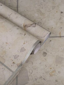 1pc PVC Floor Sticker, Terrazzo Pattern Peel Stick Floor Tile For Home - Multicolor - View 2