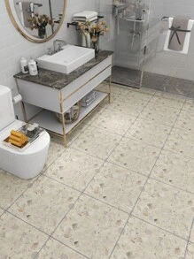 1pc PVC Floor Sticker, Terrazzo Pattern Peel Stick Floor Tile For Home - Multicolor - View 8