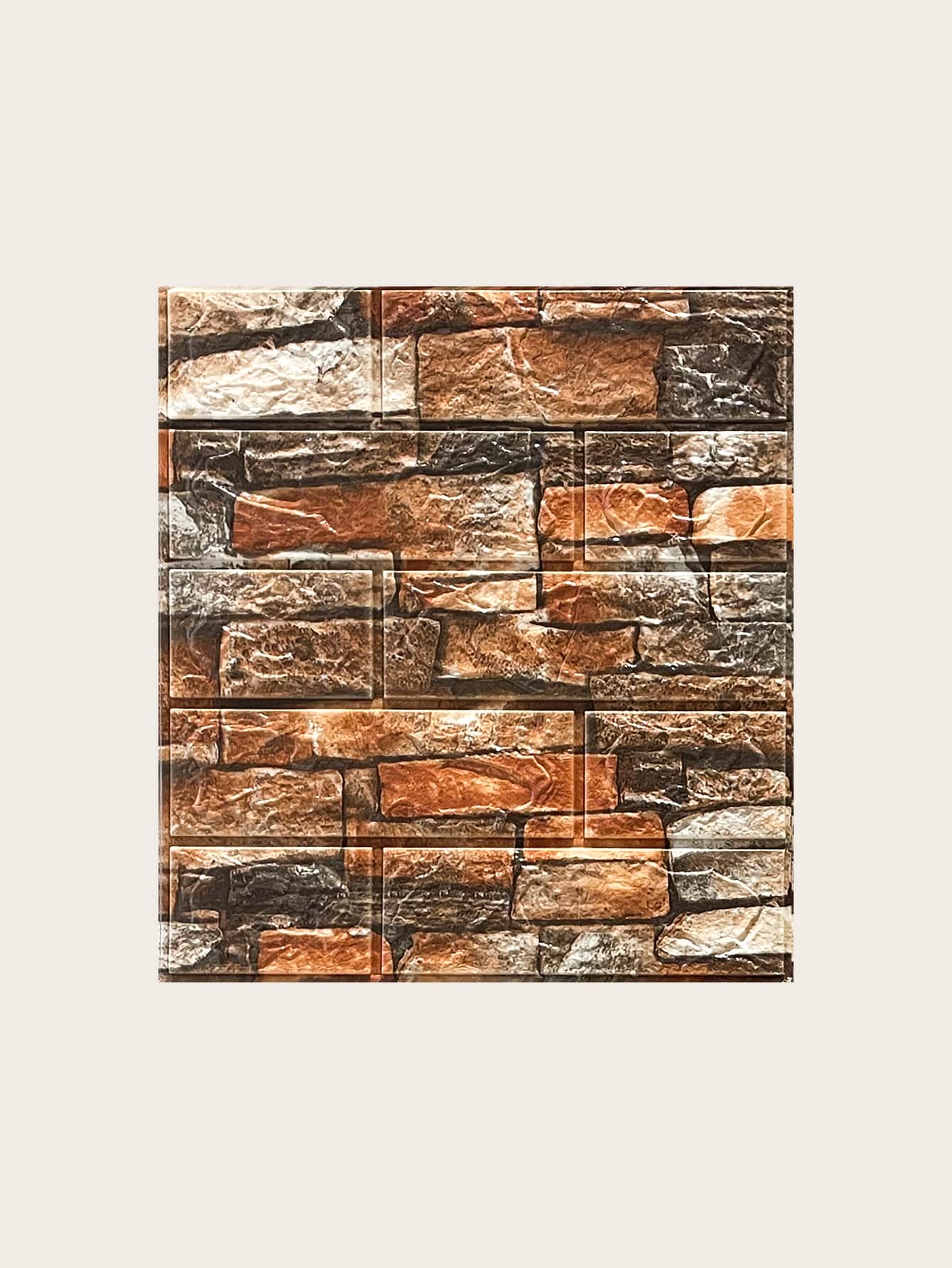 1/2/5/10片3D仿真砖纹XPE发泡材质壁纸，简约现代风格装修，高档装修，彩色装饰墙贴适用于家居装饰，防撞泡沫墙贴，易清洁，自粘防撞墙贴，简约现代风格墙纸，卧室装饰、客厅装饰、电视背景装饰的隔音墙纸 - 彩色 - 查看 1