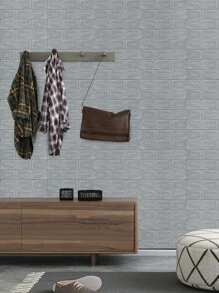 1/2/5/10 miếng giấy dán tường họa tiết gạch mô phỏng 3D XPE, trang trí theo phong cách hiện đại tối giản, cải tạo cao cấp, miếng dán tường trang trí nhiều màu sắc phù hợp để trang trí nhà cửa, miếng dán tường xốp chống va chạm, dễ vệ sinh, miếng dán tường chống va chạm tự dính, giấy dán tường phong cách đơn giản và hiện đại, giấy dán tường cách âm để trang trí phòng ngủ, trang trí phòng khách, trang trí phông nền TV - Màu Xám nhạt - Xem 3