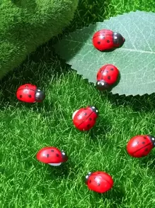 20pcs ABS Garden Ornament, Modern Ladybug Design Garden Statue For Garden