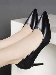 elegante negro Zapatos de tacón para de punta Tacones delgados - Negro - Ver 1