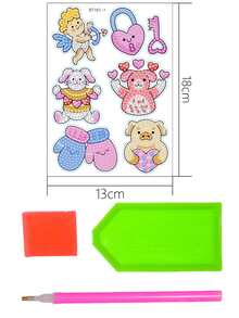 6pcs Cartoon Animal Pattern DIY Diamond Sticker - Multicolor - View 2
