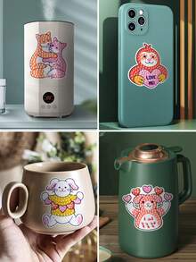 6pcs Cartoon Animal Pattern DIY Diamond Sticker - Multicolor - View 4