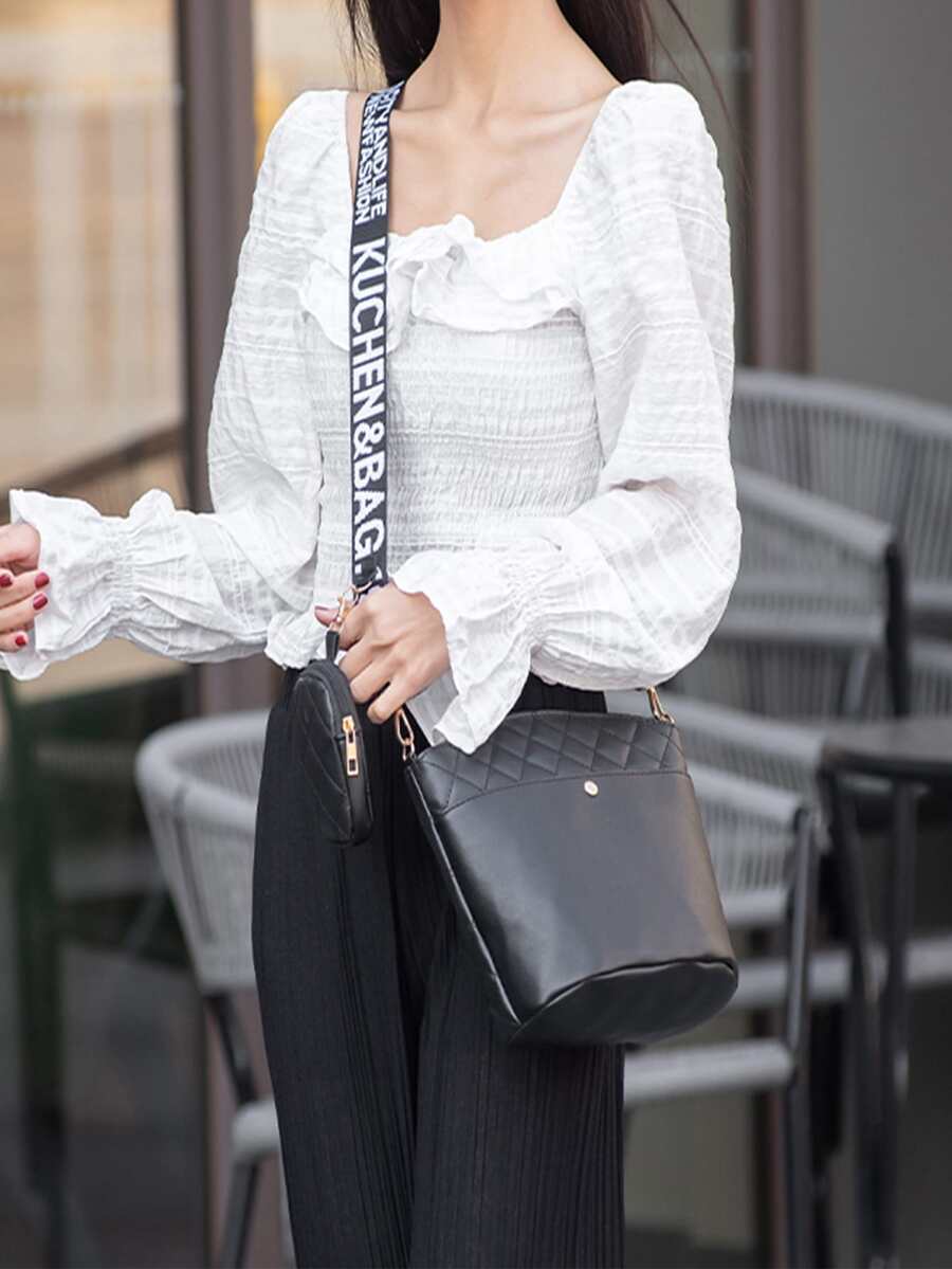 Minimalist Square Bag - Black - View 1