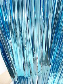 Juego de cortinas azul claro con rayas rectas y gotas de lluvia, ideal como telón de fondo de fiesta - Celeste - Ver 3