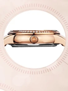 Rhinestone Decor Hollow Out Mechanical Watch