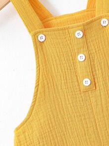 SHEIN 小男童雙口袋背帶連體短褲