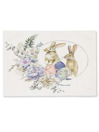 1 pieza Mantel individual Huevo de Pascua & con patrón de conejo moderno poliéster para casa