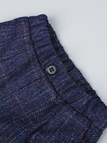 小男童前蝴蝶結襯衫和馬甲和西裝外套和褲子 - 藍白色 - 查看 5