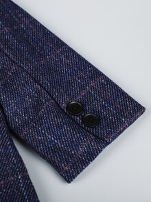 小男童前蝴蝶結襯衫和馬甲和西裝外套和褲子 - 藍白色 - 查看 6