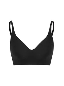 Ocili Leisure Stretchy & Smooth Seamless No Show No Padding Wireless Lounge Bralette - Black - Black - View 4