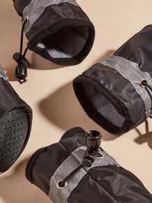 4 piezas Zapatos para mascota reflectante impermeable - Negro - Ver 4