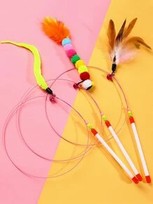 cái trang trí lông mèo ngẫu nhiên Teaser Stick - Nhiều màu - Xem 2