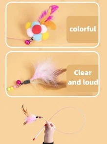 cái trang trí lông mèo ngẫu nhiên Teaser Stick - Nhiều màu - Xem 5