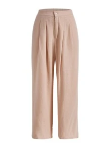 Ocili Leisure Natural Linen Comfy & Breathable Pink With Button Long Sleep Pant - Baby Pink - View 4
