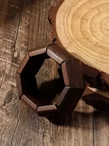 木頭串珠手鏈 - 咖啡 - 查看 1