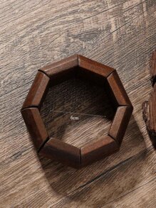 木頭串珠手鏈 - 咖啡 - 查看 3