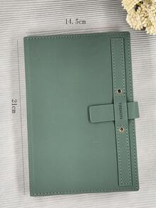 1pc Solid Color Notebook With 1pc Random Pen - Green - View 2