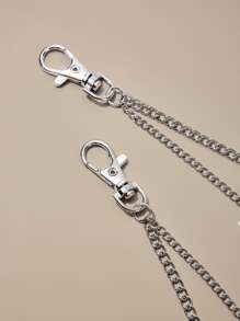 ROMWE Fairycore Cadena De Pantalones Con De Mariposa - Plateado - Ver 4