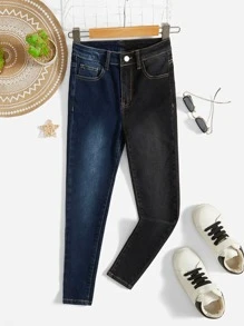 SHEIN Tween Boy Two Tone Jeans - Multicolor - View 1