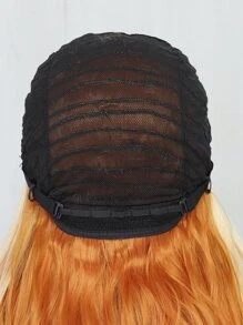 1 件装 26 英寸姜黄色混色小蕾丝波浪卷发合成耐热假发适合女士日常使用 - 拼色 - 查看 7