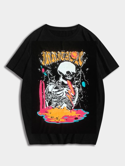 Guys Skull & Letter Graphic Tee