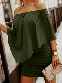 Đầm Xù màu trơn Giải trí - màu xanh lá - Xem 3