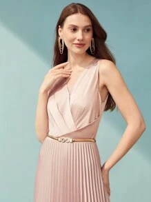 MOTF PREMIUM FLOWY PLEATED DRESS WITHOUT BELT