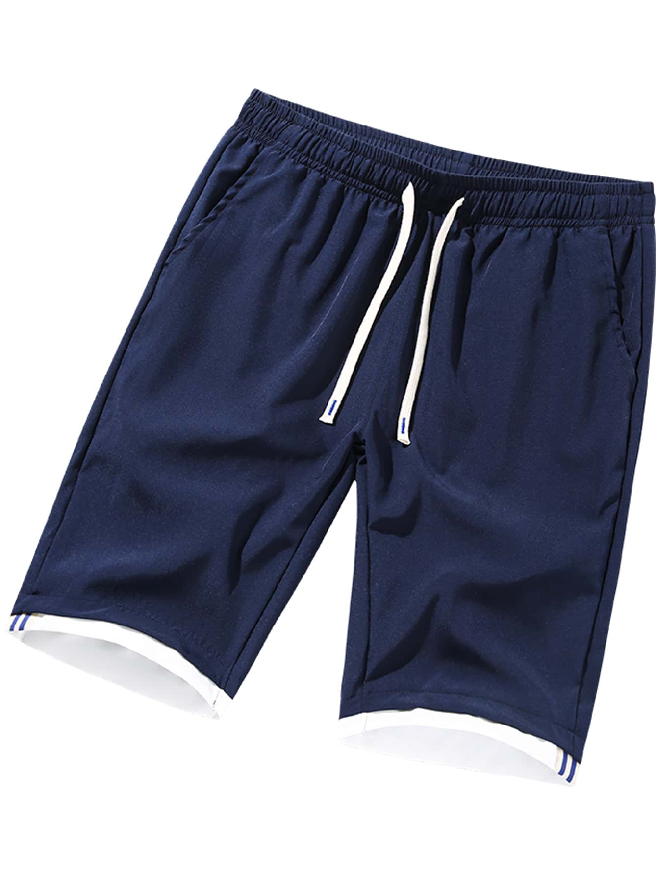 Quần Short Nam Dây kéo màu trơn Giải trí - Màu xanh hải quân - Xem 1