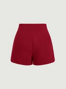 SHEIN MOD 前繫帶裙裤 - 酒紅色 - 查看 2