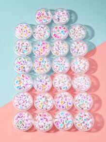 1盒字母圖案DIY珠子 - 彩色 - 查看 1