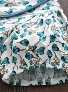 Đầm bé gái Tương phản ràng buộc Họa tiết hoa Dễ thương - Nhiều màu - Xem 4