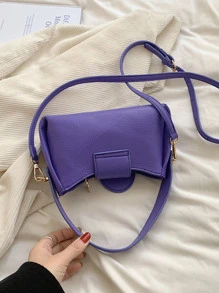 Mini Letter Graphic Heart Decor Hobo Bag - Purple - View 2