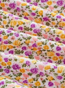 SHEIN MOD Ditsy Floral Tie Shoulder Dress - Multicolor - View 3