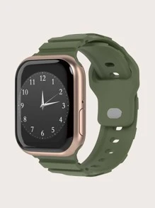 Dây đeo đồng hồ silicon rắn tương thích với Apple Watch - Màu xanh lá cây đậm - Xem 1