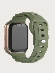 Dây đeo đồng hồ silicon rắn tương thích với Apple Watch - Màu xanh lá cây đậm - Xem 2