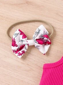 Bộ đồ Em bé Nút Xù phân lớp Hoa - Màu Hồng Tươi - Xem 3