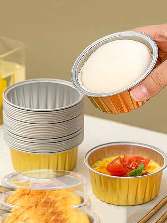 10 piezas/set Molde para muffins magdalena minimalista aluminio para horneando