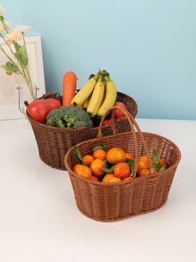 1入組鐵製儲物籃現代家用鏤空儲物籃 - 棕色 - 查看 5