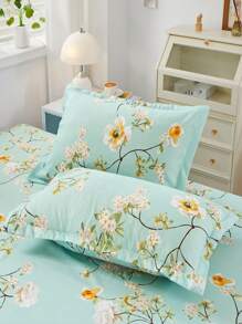 素色雙面加厚溫暖絎縫水晶天鵝絨床裙，吸濕排汗，透氣設計和蕾絲下擺（單人床裙），帶繫帶，30 厘米/12 英寸深口袋，貼身，柔軟光滑，超細纖維填充，輕鬆-去除抗皺靜電防護罩 - 藍色 - 查看 3