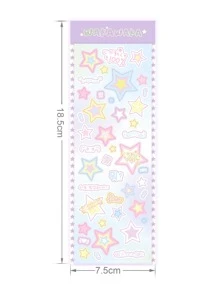 6入組星星圖案貼紙 - 彩色 - 查看 2
