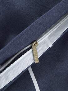 1pc Single Bed Skirt Made Of Aloe Fabric With Double-sided Printing, Moisture Absorption, Breathable, Wrinkle-resistant Protective Cover, Easy To Dismantle - Blue - View 7