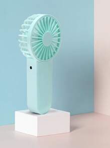 AOYI 1個可充電的便攜式手持小風扇,帶有單速模式,適用於室外,簡約設計,帶掛繩 - 藍色 - 查看 1