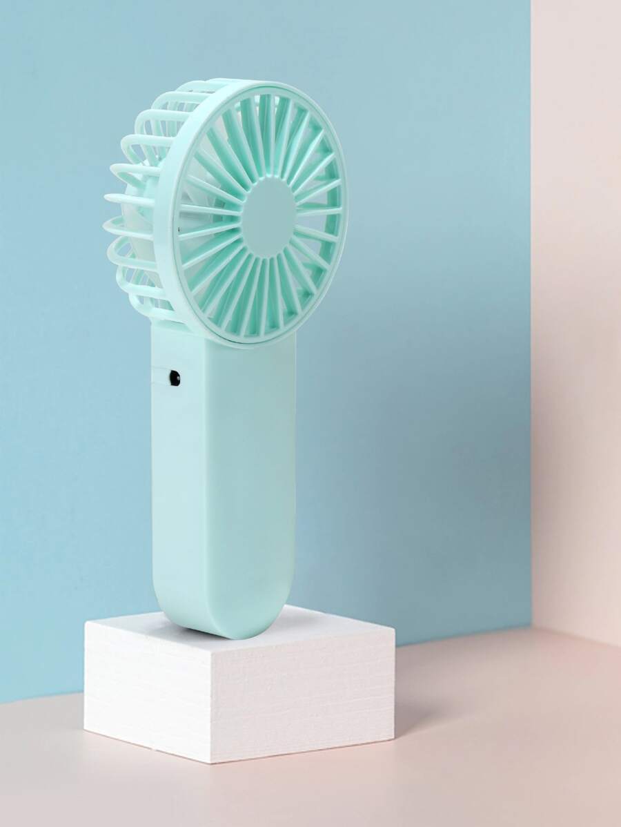 AOYI 1個可充電的便攜式手持小風扇,帶有單速模式,適用於室外,簡約設計,帶掛繩 - 藍色 - 查看 1