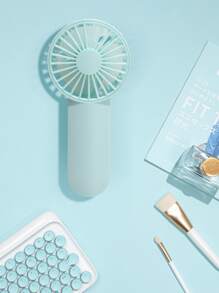 AOYI 1個可充電的便攜式手持小風扇,帶有單速模式,適用於室外,簡約設計,帶掛繩 - 藍色 - 查看 3